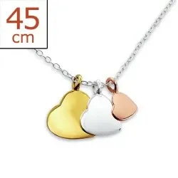 Herz Halskette aus Silber und Anhänger aus Silber, vergoldetes und rosa silber