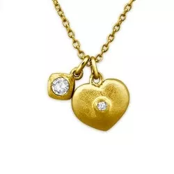 Herz Halskette aus vergoldetem Sterlingsilber und Anhänger aus vergoldetem Sterlingsilber