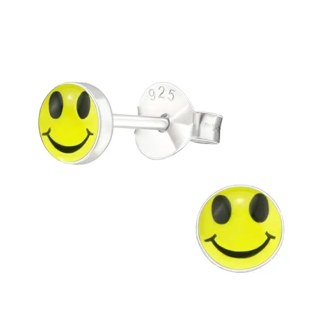 Smiley Ohrringe in Silber