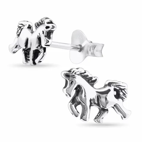 Einhorn Ohrringe in oxidiertem Sterlingsilber