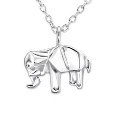 Elefant Halskette mit Anhänger aus Silber und Elefant aus Silber