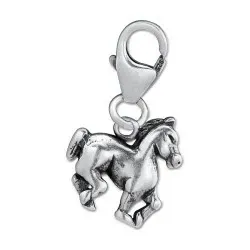 Pferd Charms Anhänger aus oxidiertem Sterlingsilber 