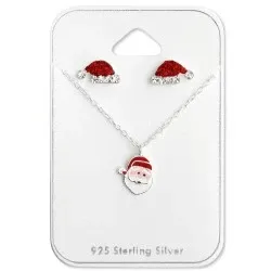 Weihnachten Set mit Ohrringe und Halskette in Silber