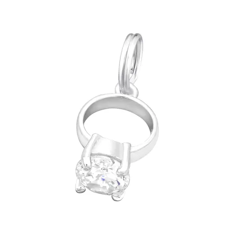 Diamantring Charms Anhänger aus Silber