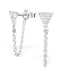 Hängenden dreieck Ohrringe in Silber