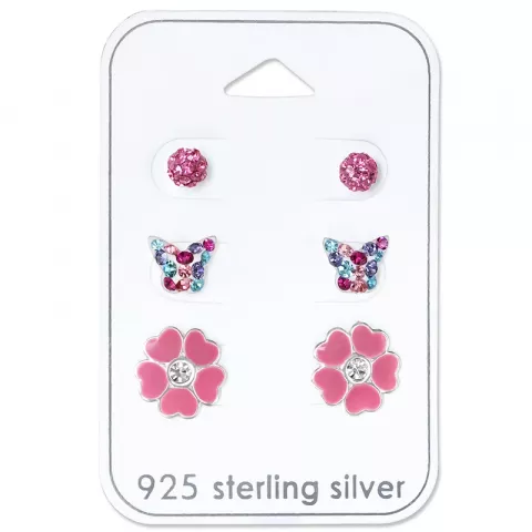 Pink Ohrringen für Kinder in Silber