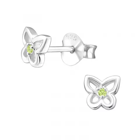 Schmetterlinge grünen Ohrringe in Silber