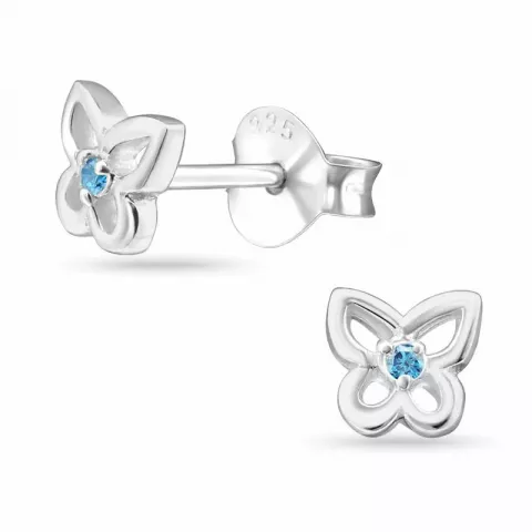 Schmetterlinge blauem Zirkon Ohrringe in Silber