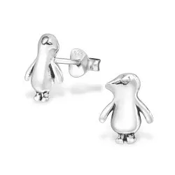 Pinguin ohrringe in oxidiertem sterlingsilber