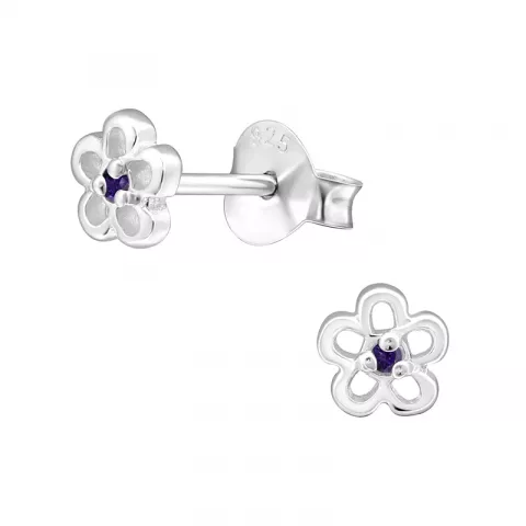 Blumen violettem Ohrringe in Silber