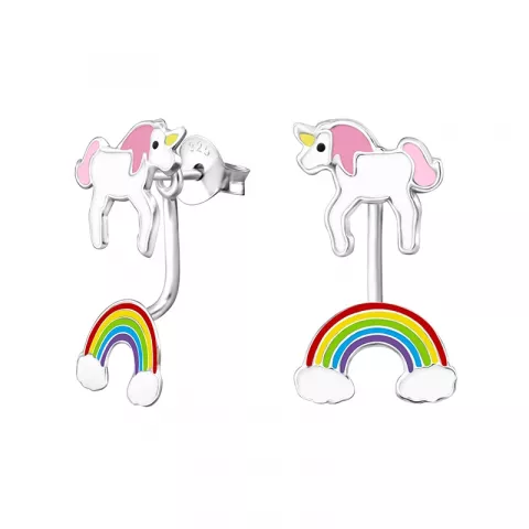 Regenbogen mehrfarbigen Ohrringe in Silber