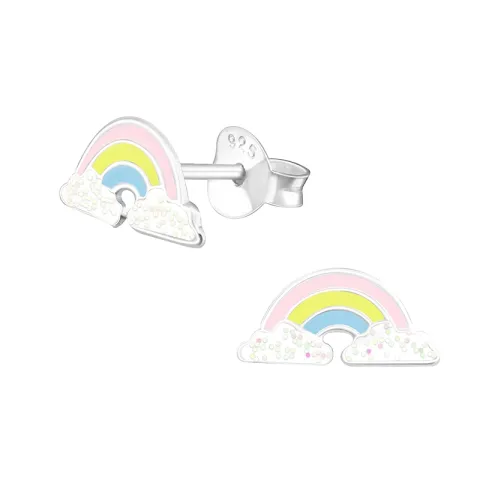 Regenbogen Ohrstecker in Silber