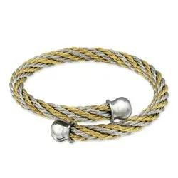 Gewunden Armband aus Edelstahl 13 cm - 17 cm x
