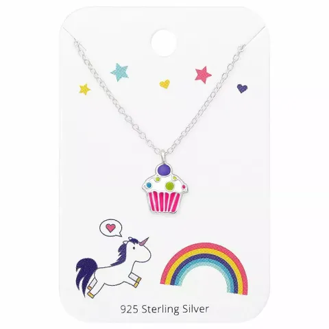 cup cake Halskette aus Silber und Anhänger aus Silber