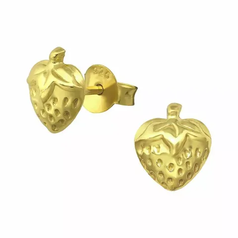 Erdbeere Ohrringe in vergoldetem Silber