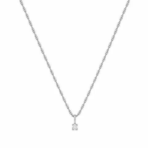 lab grown Diamant Anhänger mit Halskette in 925 karat Silber  0,035 ct