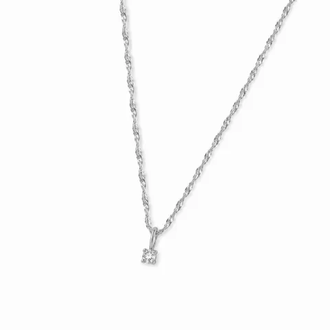 lab grown Diamant Anhänger mit Halskette in 925 karat Silber  0,035 ct