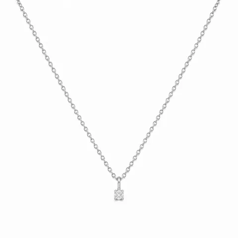 lab grown Diamant Anhänger mit Halskette in 925 karat Silber 0,062 ct