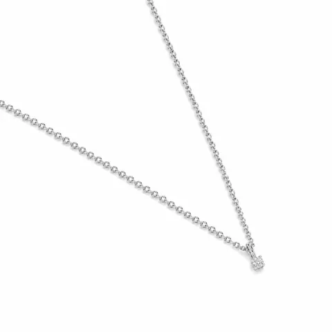 lab grown Diamant Anhänger mit Halskette in 925 karat Silber 0,062 ct