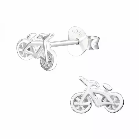 Kleinen Fahrrad Ohrringe in Silber