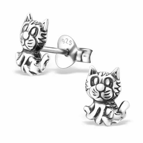 Katzen Ohrringe in Silber