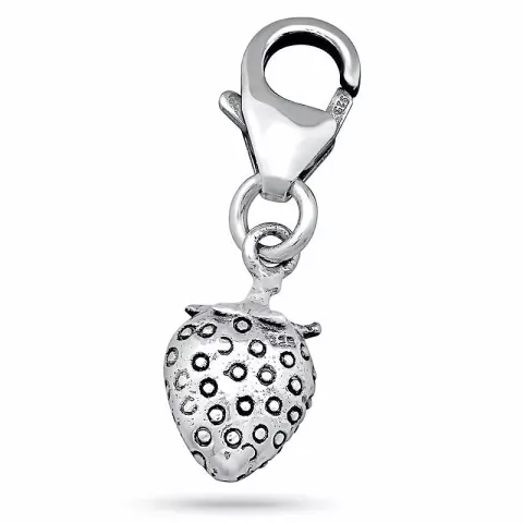 Klein Erdbeere Charm Anhänger aus Silber 