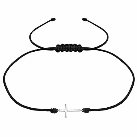 Kreuz Armband aus Nylon und Kreuzanhänger aus Silber