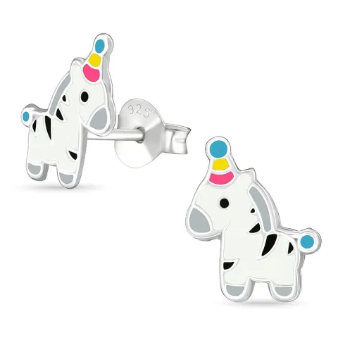 Zebra Ohrstecker in Silber