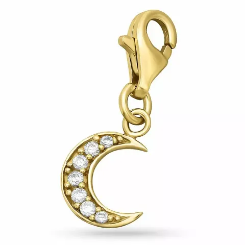 Mond zirkon charms anhänger aus vergoldetem sterlingsilber