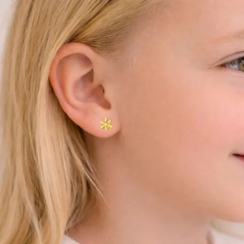 Schneeflocke Ohrringe in vergoldetem Sterlingsilber - Little Ones