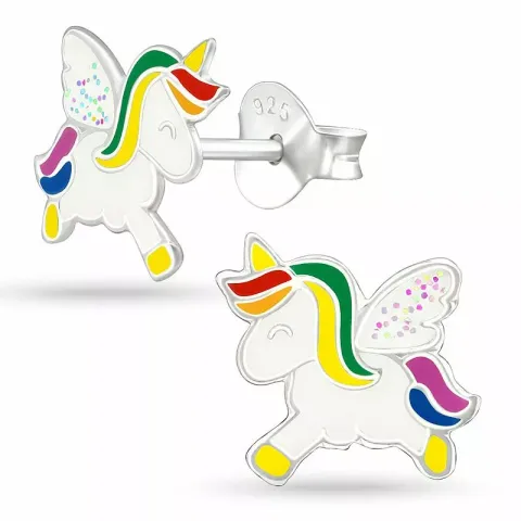 Einhorn ohrringen für kinder in silber