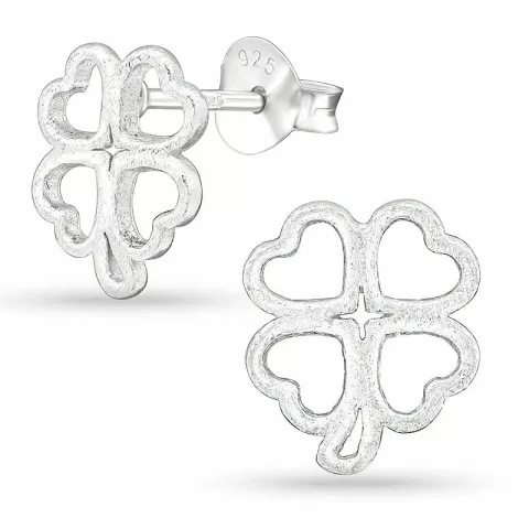 Kleeblatt ohrstecker in silber