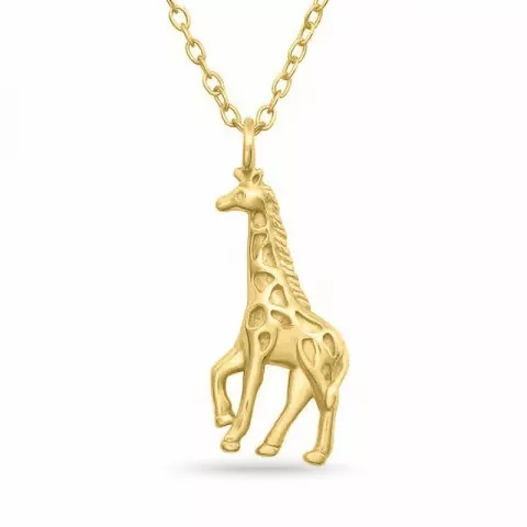 Giraffe Halskette aus vergoldetem Sterlingsilber und Anhänger aus vergoldetem Sterlingsilber