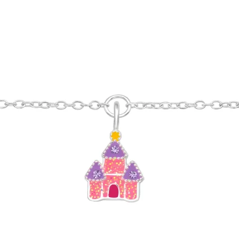 Schloss Bergkristall Kinderarmband aus Silber und Anhänger aus Silber