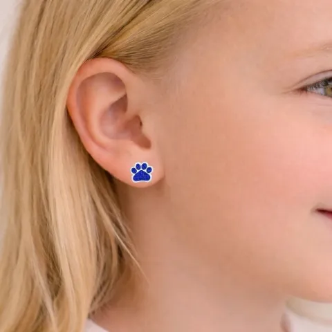 Pfote Bergkristall Ohrstecker in Silber - Little Ones