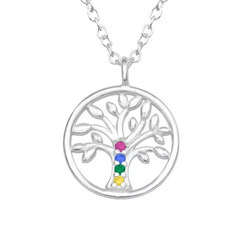 Lebensbaum Zirkon Halskette mit Anhänger aus Silber