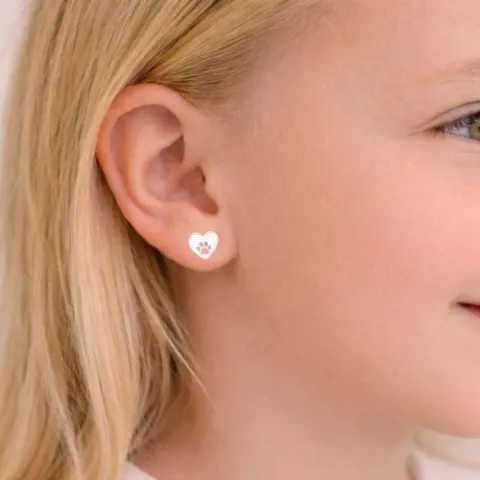Herz Pfote Ohrringe in Silber - Little Ones