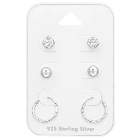 weißem Zirkon Ohrringe in Silber