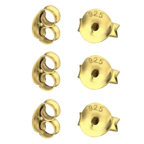 3 Paar Butterflys in vergoldetem Silber