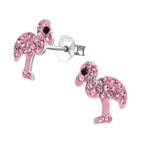 Flamingo Ohrringe in Silber