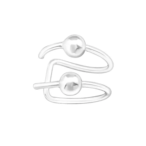 Runden ear cuff in Silber