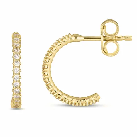 Zirkon Halbkreolen in 9 Karat Gold mit