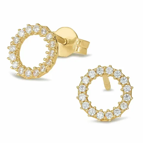 runden Zirkon Ohrstecker in 9 Karat Gold mit