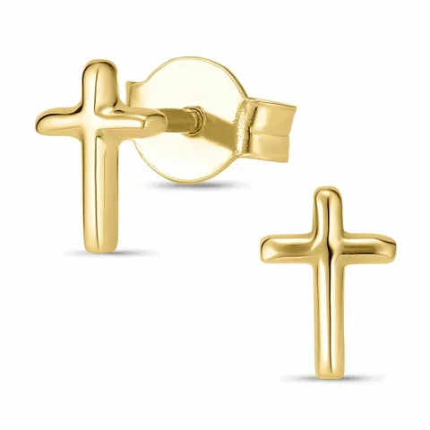 Kreuz Ohrstecker in 9 Karat Gold