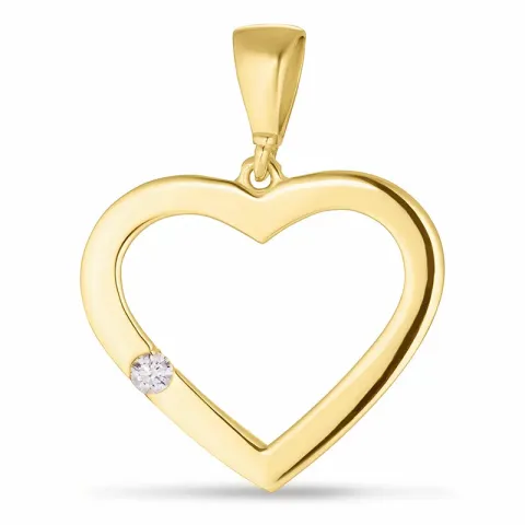 Herz Zirkon Anhänger aus 9 Karat Gold