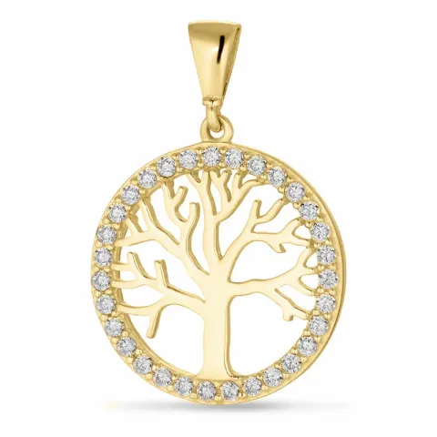 Lebensbaum Zirkon Anhänger aus 9 Karat Gold