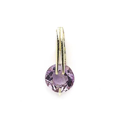Runder violettem Amethyst Anhänger aus 9 Karat Gold