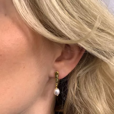 lange Ohrringe in vergoldetem Silber