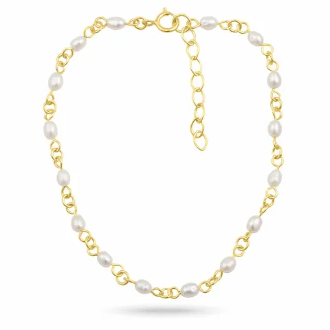 Perle Armband aus vergoldetem Sterlingsilber und Anhänger aus vergoldetem Sterlingsilber