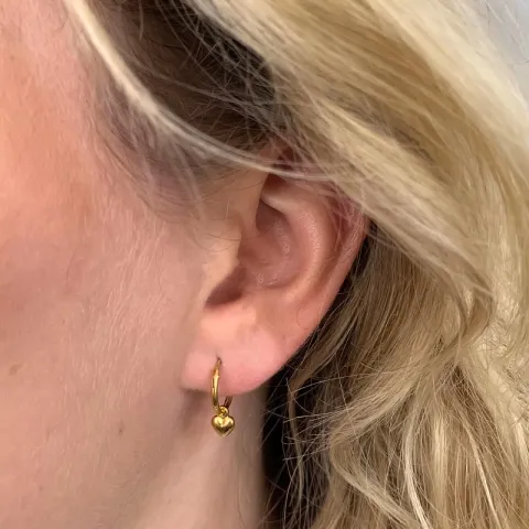 12 mm Herzen Kreolenohrringe in vergoldetem Silber